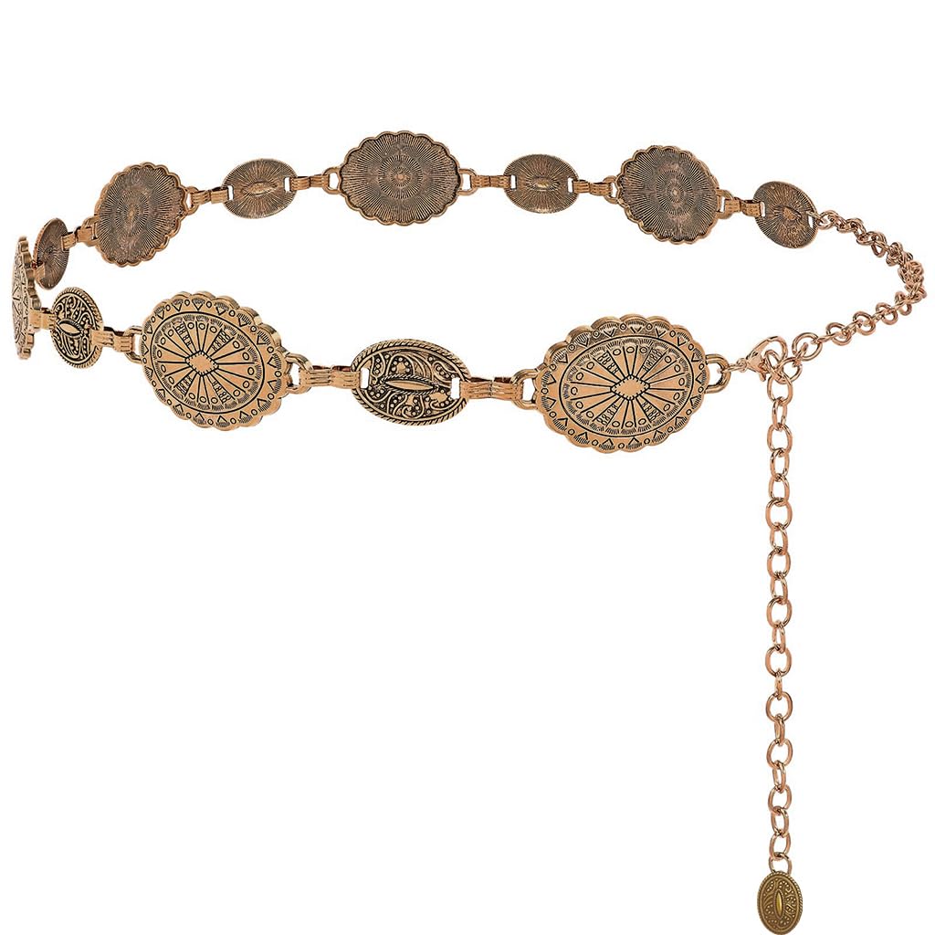 PALAY Waist Belt for Women Golden Metal Concho hip belt for women saree Waist Belt Adjustable boho Western Fashion saree Belt women Chain Belts for Dresses, Jeans, Skirts PALAY Waist Belt for Women Golden Metal Concho hip belt for women saree Waist Belt Adjustable boho Western Fashion saree Belt women Chain Belts for Dresses, Jeans, Skirts